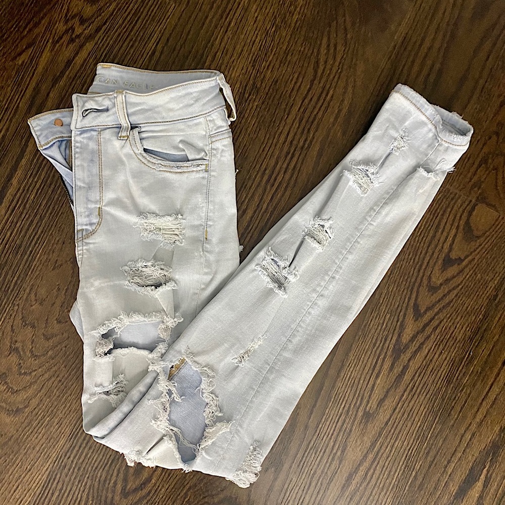 America Eagle ripped-up jeans